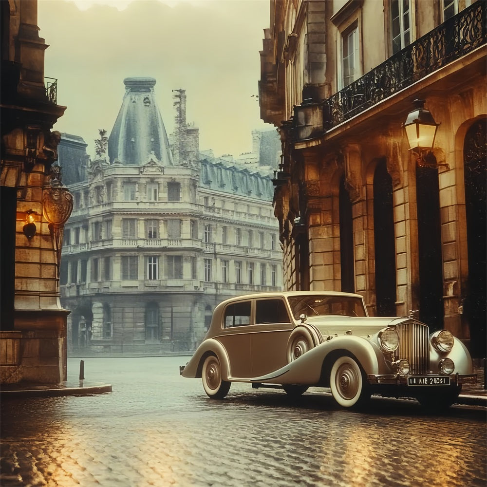 Toile de fond Retro Photo Voiture Parisienne Vintage CSH4-318