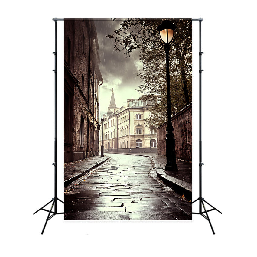Toile de fond Vintage Allée Pluvieuse Ville Vintage CSH4-321