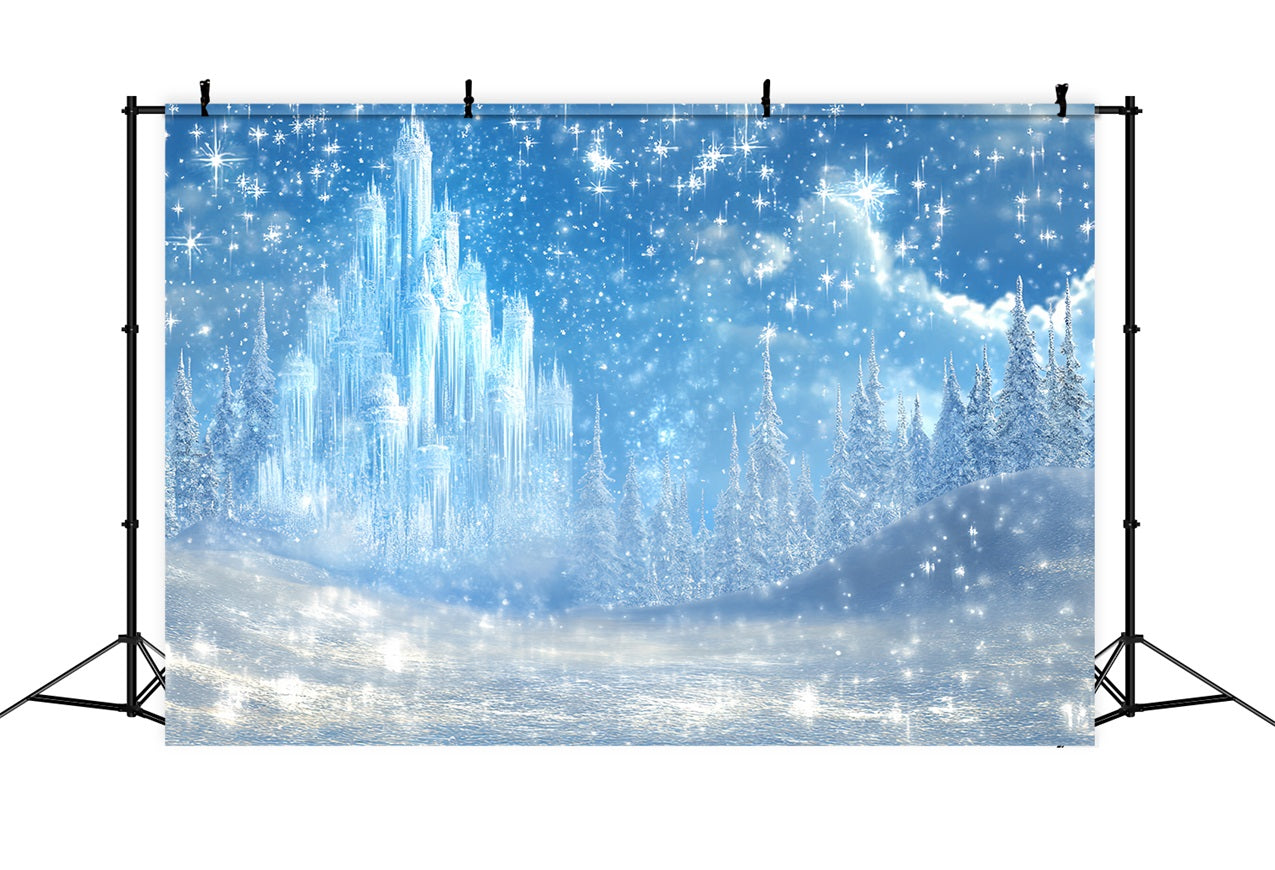 Toile de fond Château de Glace Conte de Fées Neige CSH4-325