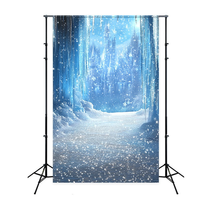 Toile de fond Château Gelé Sentier de Glace Étincelant CSH4-326