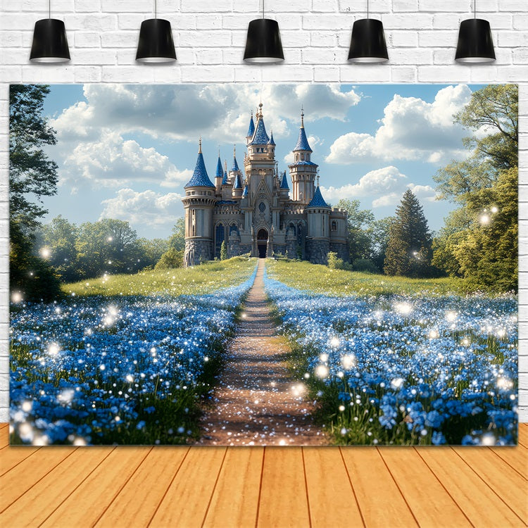 Toile de fond Photographie Château Sentier de Fleurs CSH4-333