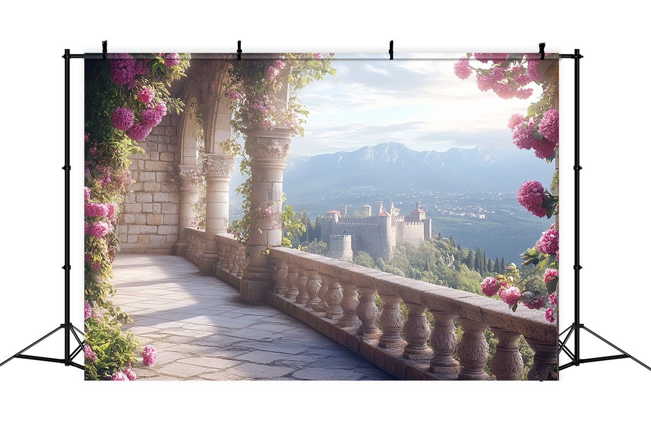 Toile de fond Photographie Château Balcon sur la Vue CSH4-355