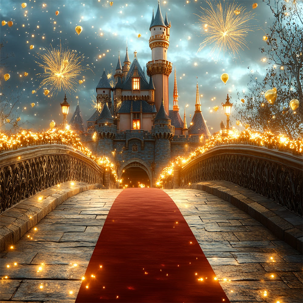 Toile de fond Château Feu d’Artifice Pont de Célébration CSH4-359