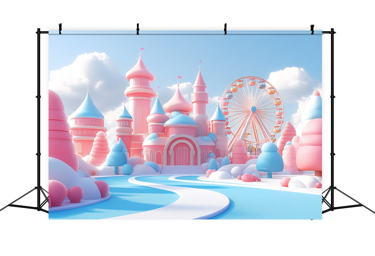 Toile de fond Château de Princesse Grande Roue Sucrée Fantaisie CSH4-360