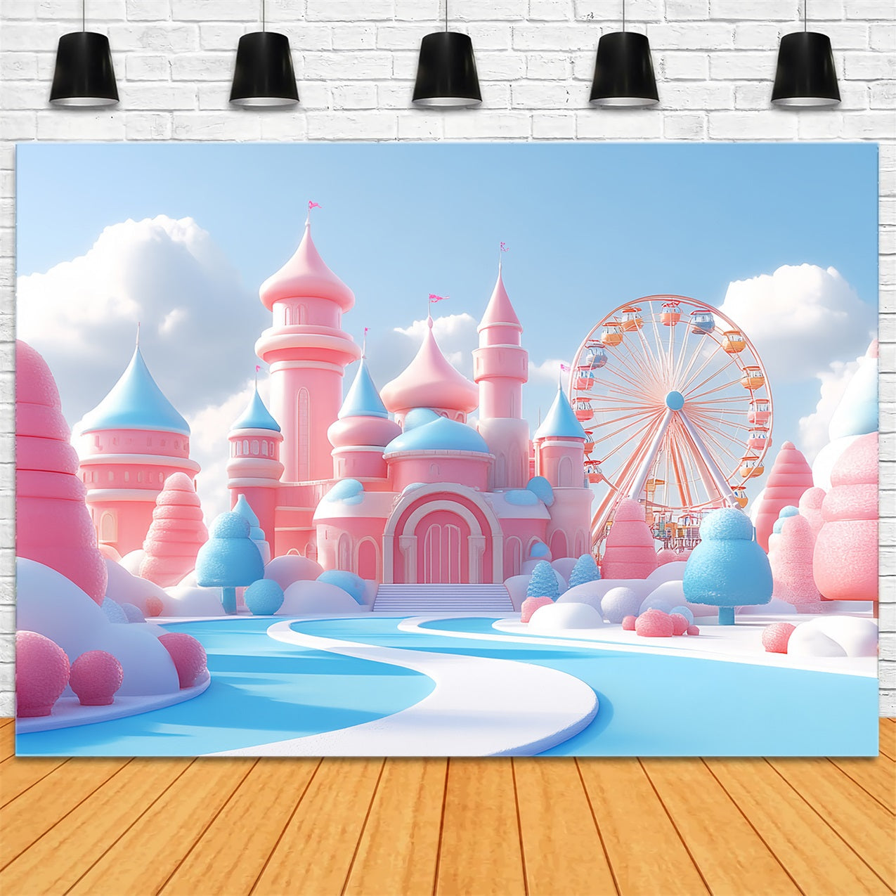 Toile de fond Château de Princesse Grande Roue Sucrée Fantaisie CSH4-360