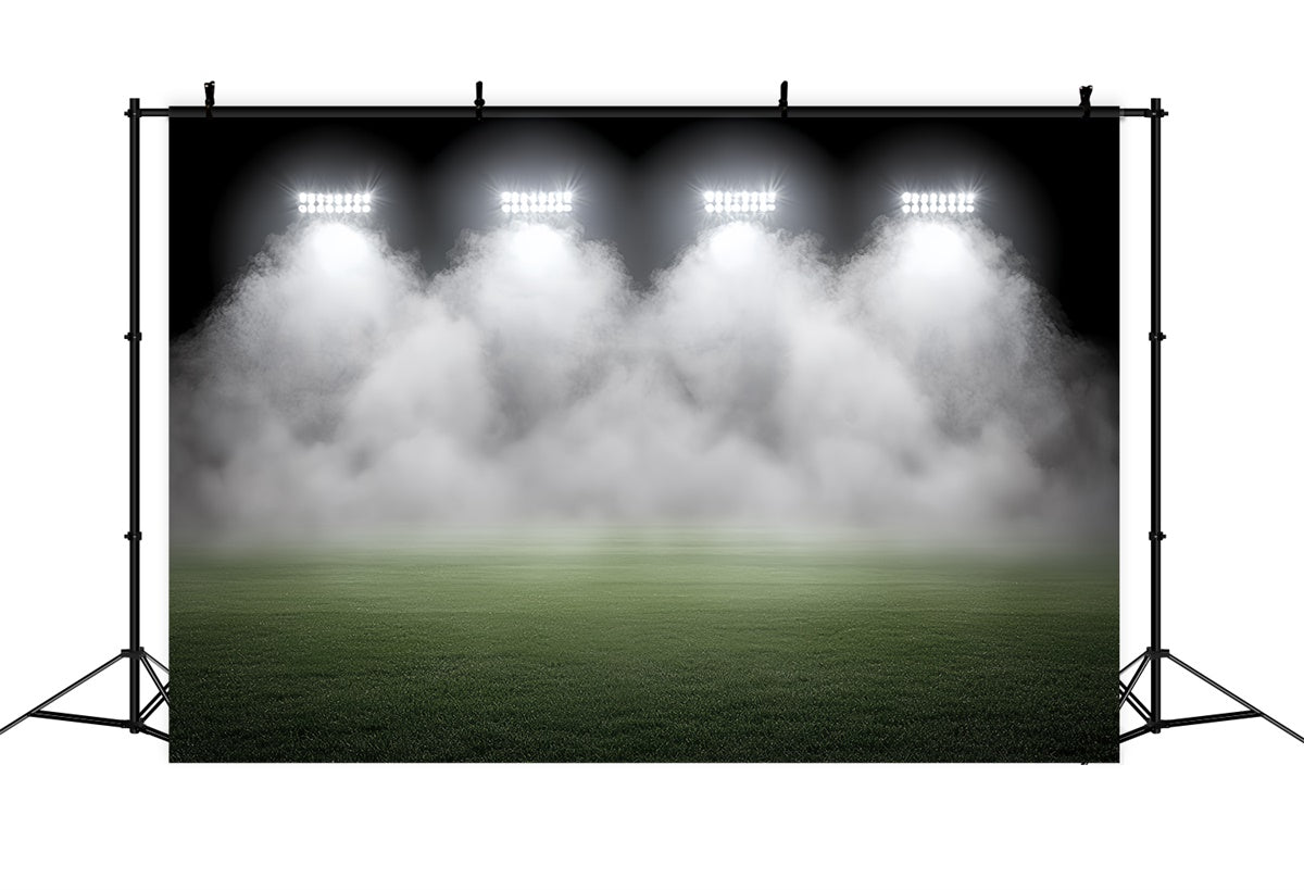 Toile de fond Terrain de Football Stade Brumeux Champ Vert CSH4-363