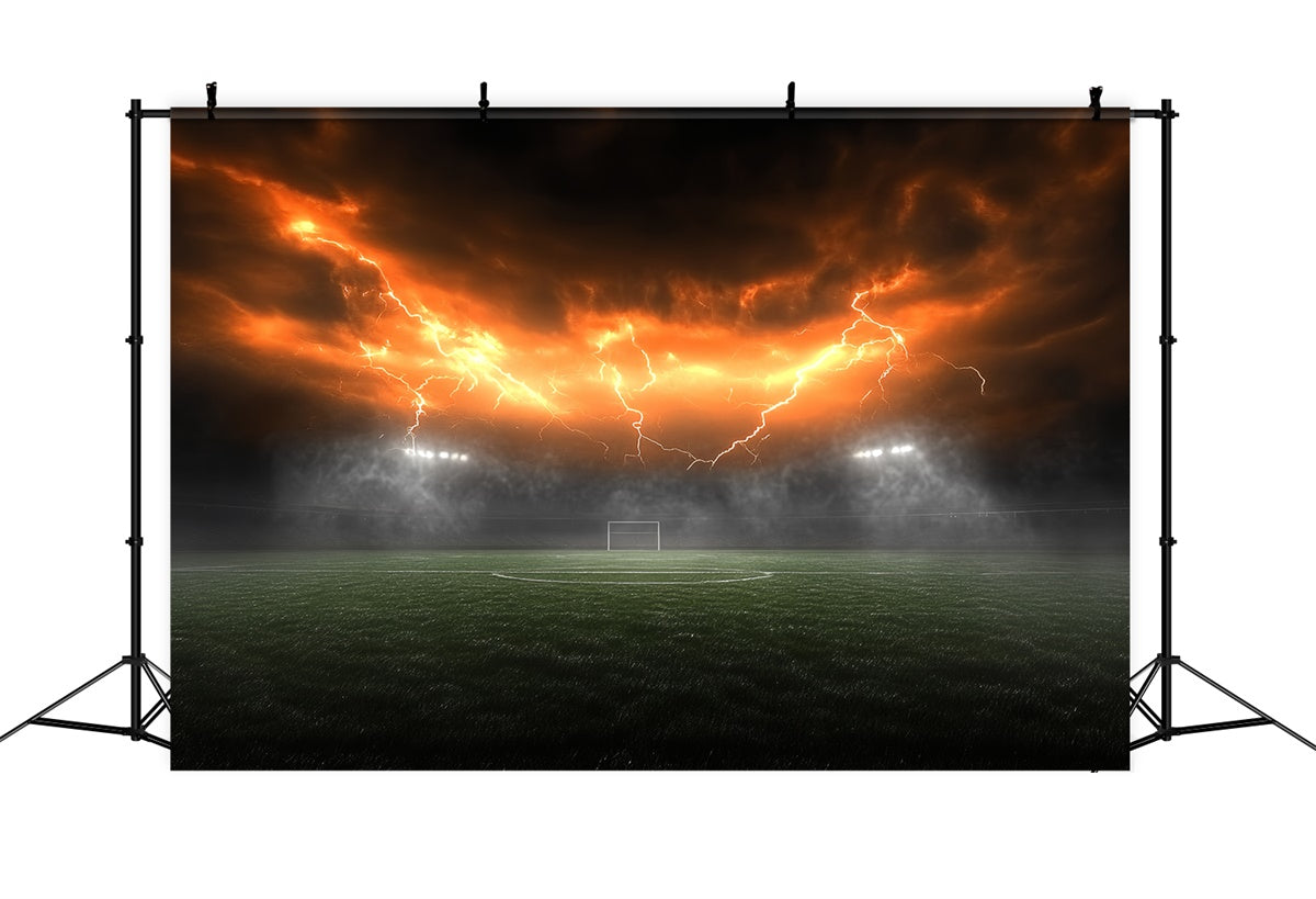 Toile de fond Terrain de Football Ciel Électrique But de Stade CSH4-367