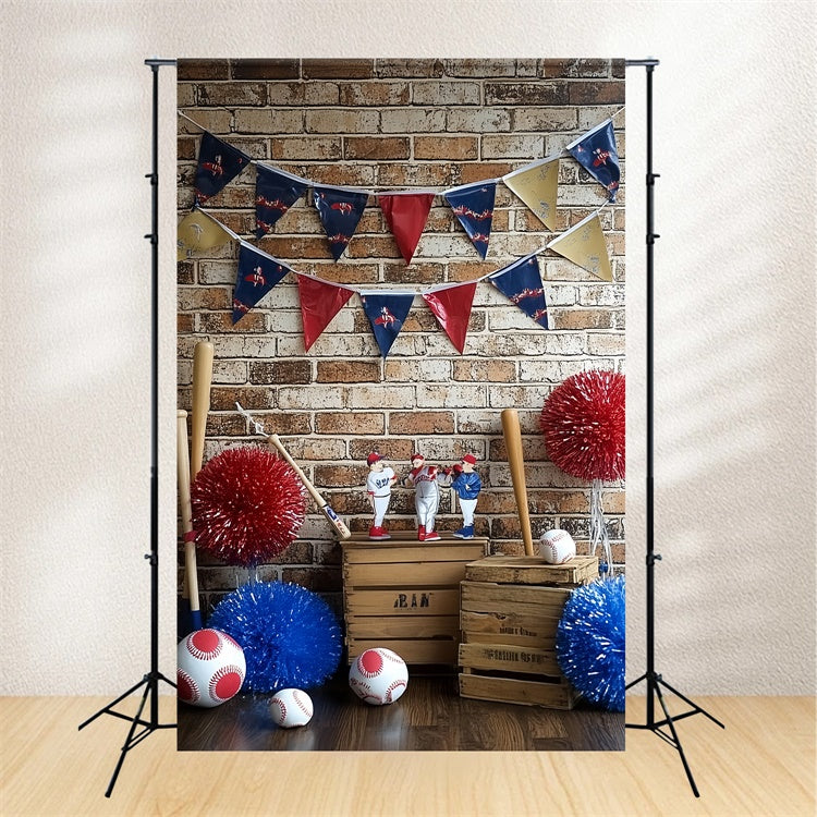 Toile de fond Baseball Mur en Briques Décor de Baseball CSH4-368