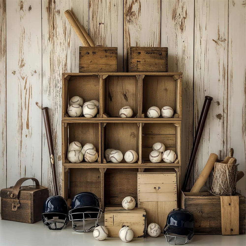Toile de fond Baseball Rangement en Bois de Baseball CSH4-369