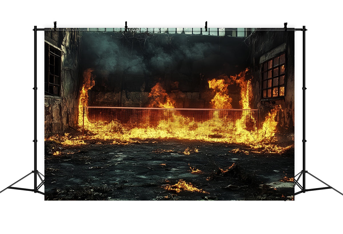 Toile de fond Photographie Sport Court de Tennis En Feu CSH4-381