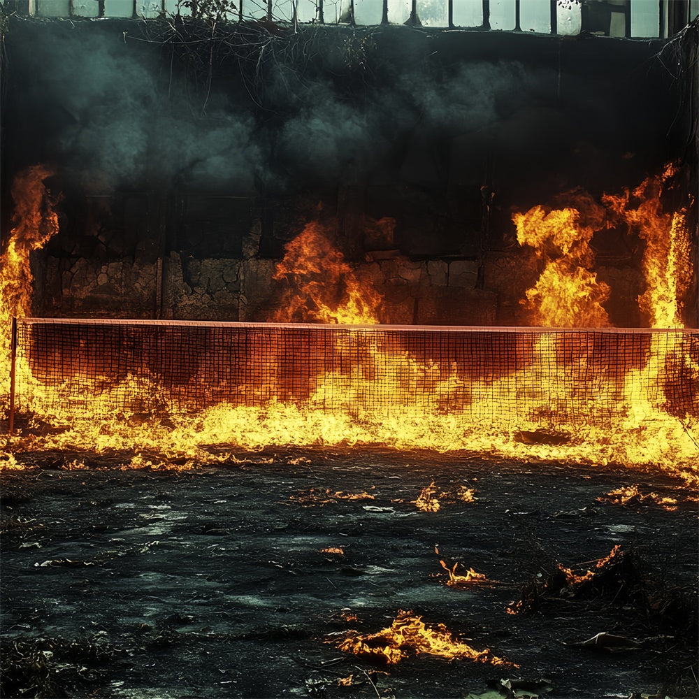 Toile de fond Photographie Sport Court de Tennis En Feu CSH4-381