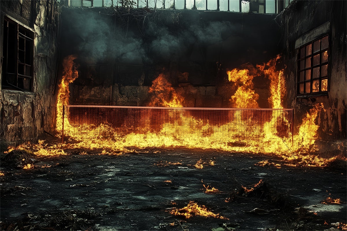 Toile de fond Photographie Sport Court de Tennis En Feu CSH4-381