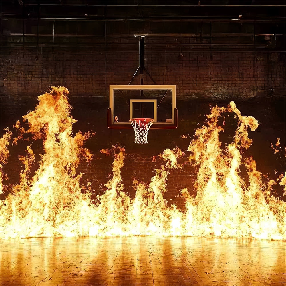 Toile de fond Terrain de Basketball Panier en Feu Arène Intense CSH4-387