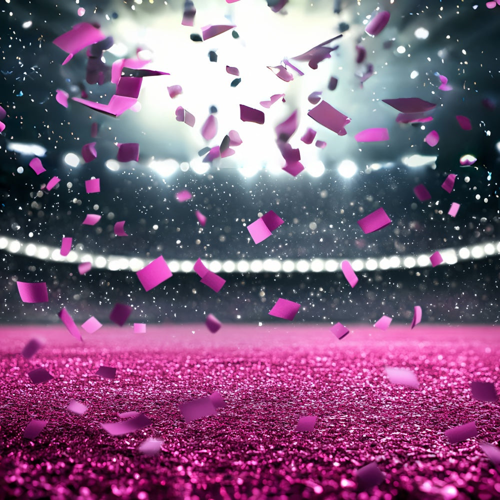 Toile de fond Sport Confettis Roses Étincelants Stade CSH4-390