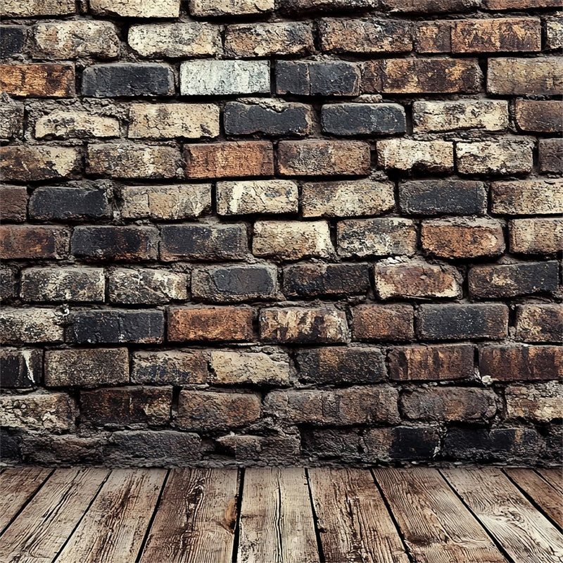 Toile de fond Rétro Mur de Briques Rustique Bois Vintage CSH4-391