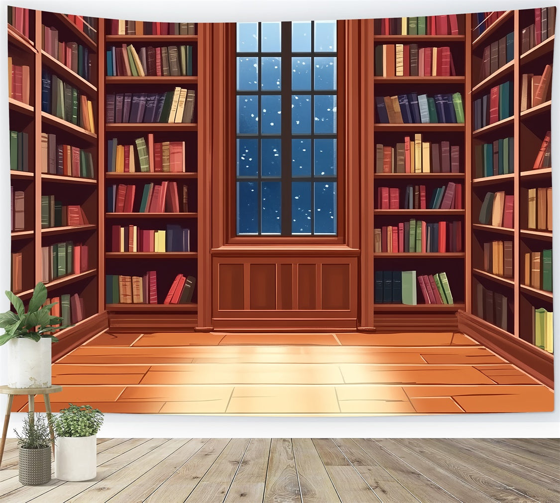 Toile de fond Vintage pour Séance Photo Salle en Bois avec Livres CSH4-405