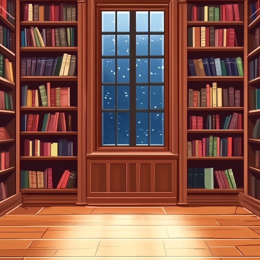 Toile de fond Vintage pour Séance Photo Salle en Bois avec Livres CSH4-405