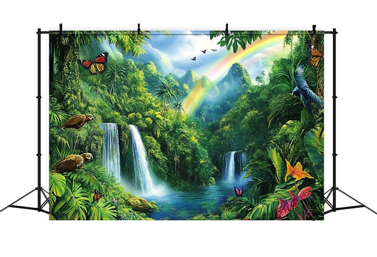 Toile de fond Forêt Arc-en-Ciel Jungle Cascade CSH4-71