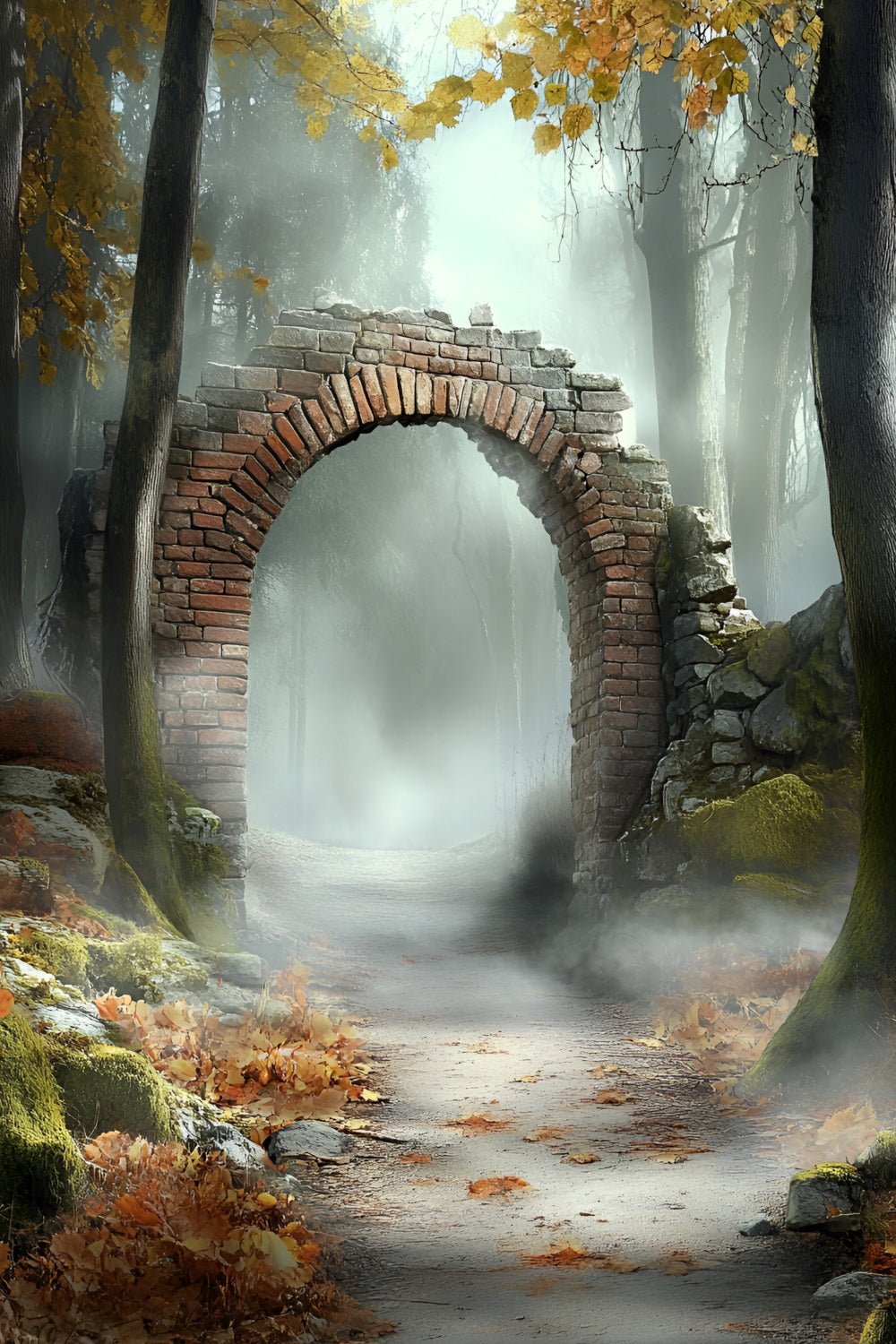 Toile de fond Forêt d’Automne Arche en Pierre d’Automne CSH4-72