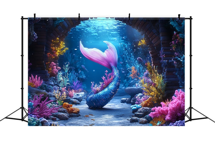 Toile de fond Été Arches Sirène Fantaisie CSH5-101