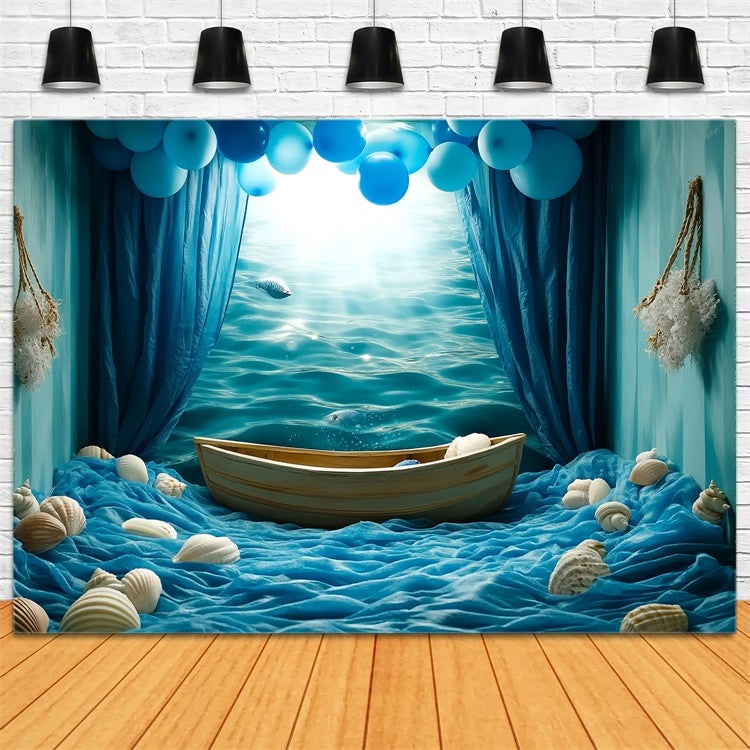 Toile de fond Été Paysage Aquatique Coquillage Fantaisie CSH5-106