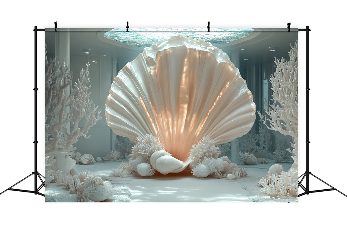 Toile de fond Été Rêves Coquillage Ivoire Corail CSH5-107
