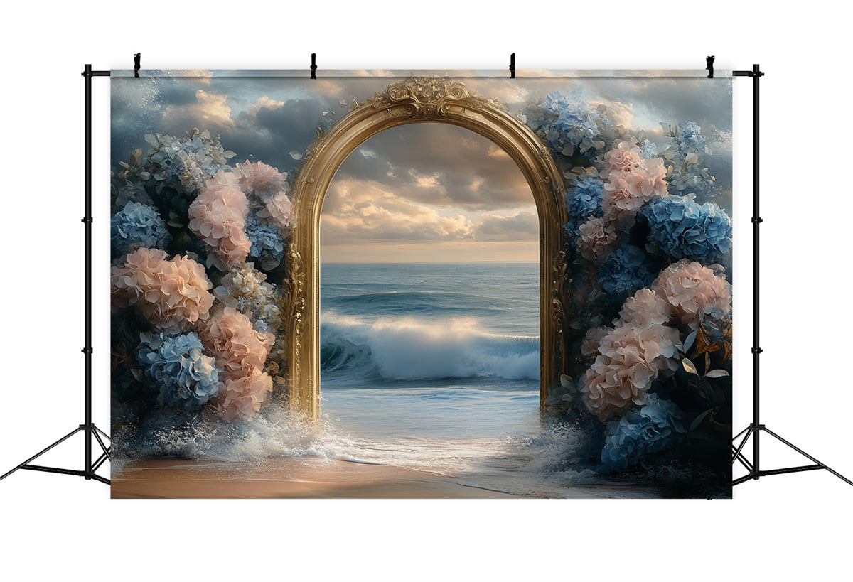 Toile de fond de Plage Été Rêve Hortensia Mer CSH5-110