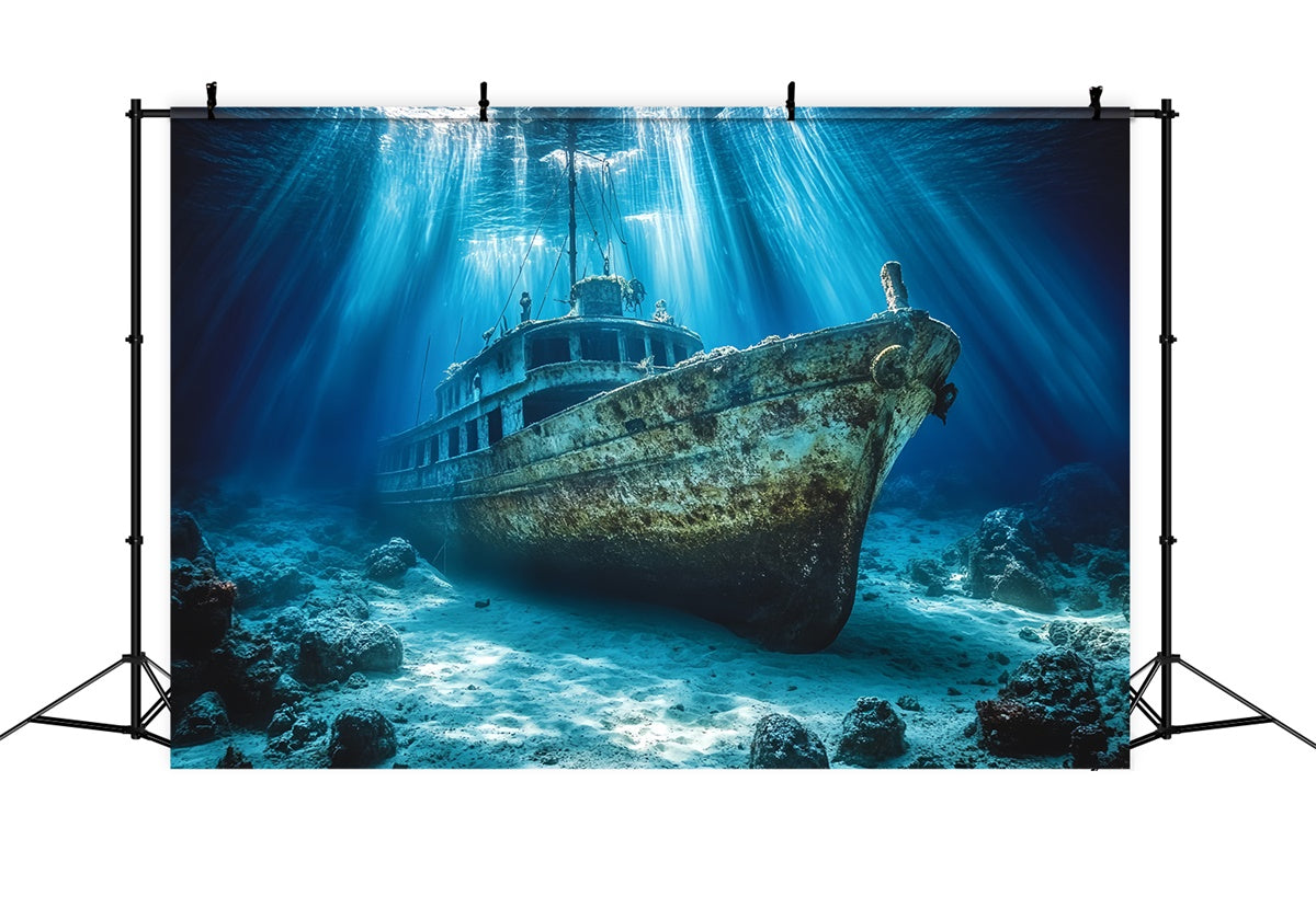 Toile de fond Sous-Marine Épave Mystique Océan Été CSH5-112
