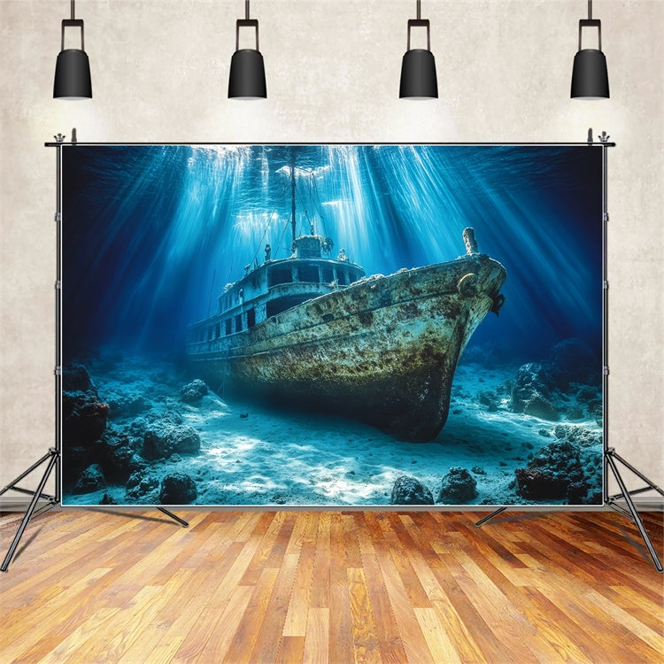 Toile de fond Sous-Marine Épave Mystique Océan Été CSH5-112