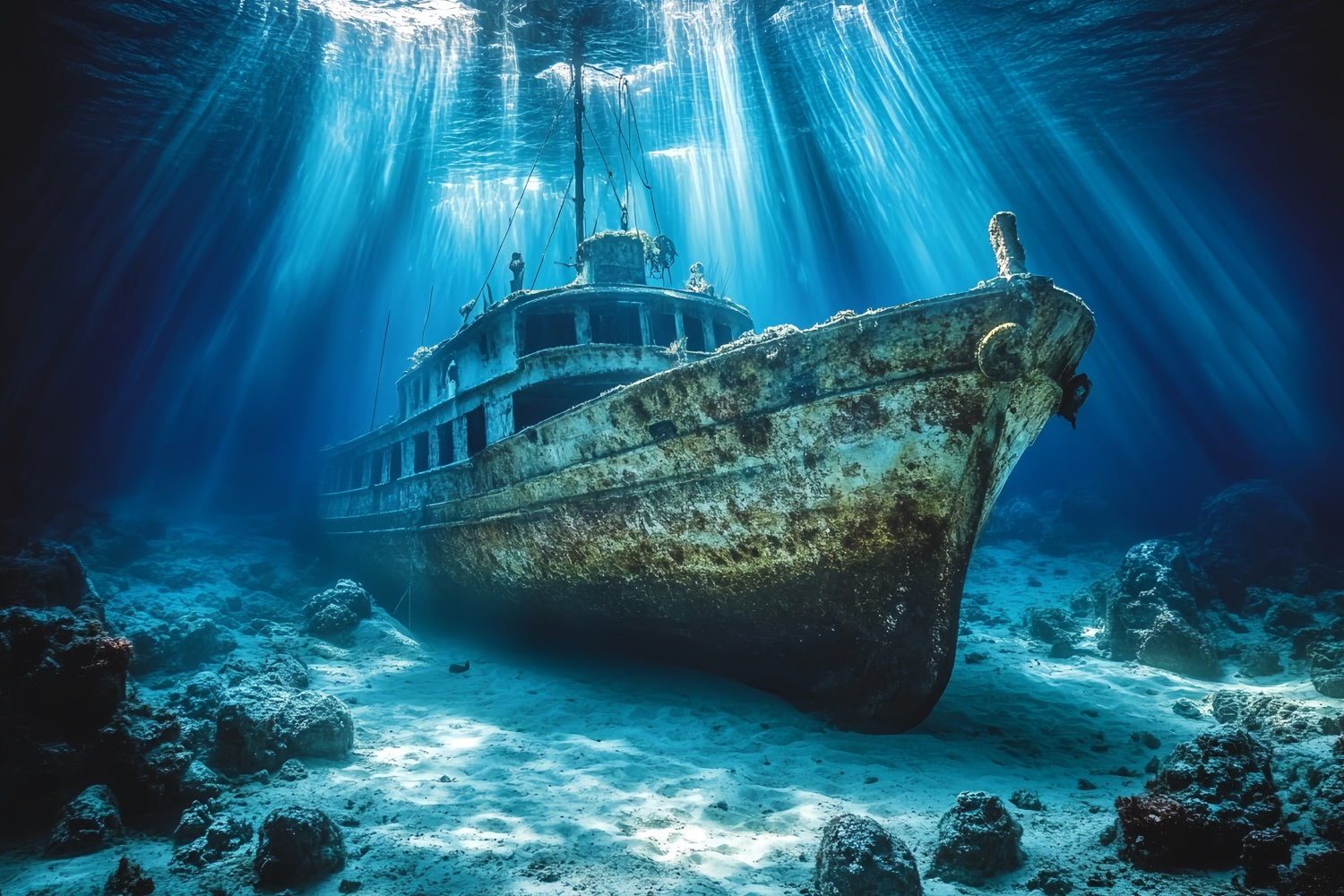 Toile de fond Sous-Marine Épave Mystique Océan Été CSH5-112