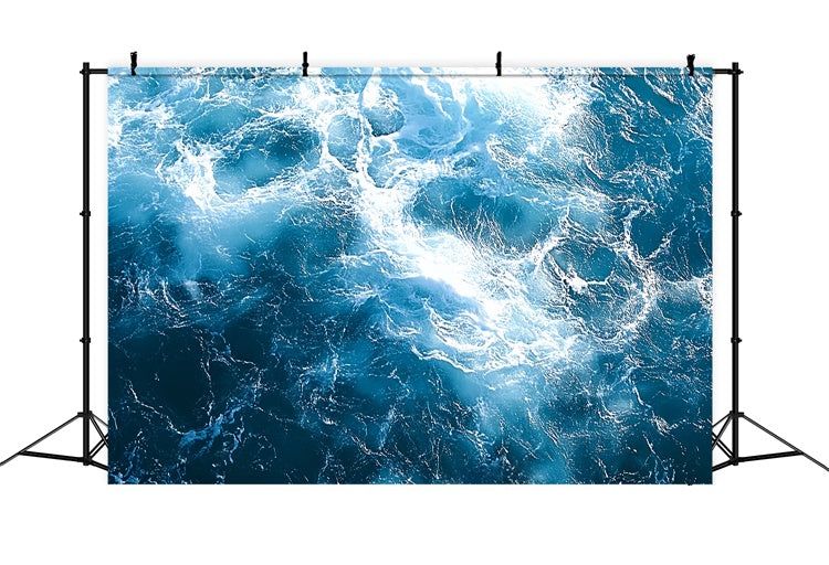 Toile de fond Été Mer Moussante Bleue Tourmentée CSH5-118