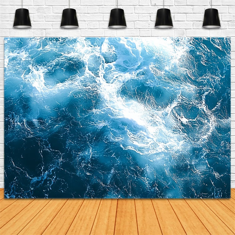 Toile de fond Été Mer Moussante Bleue Tourmentée CSH5-118