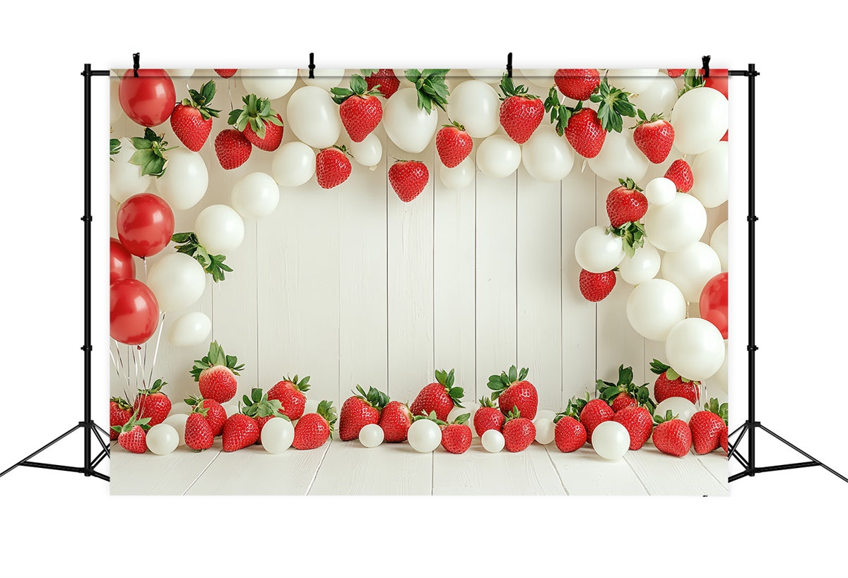 Toile de fond Fraises Arche Ballons Été CSH5-124