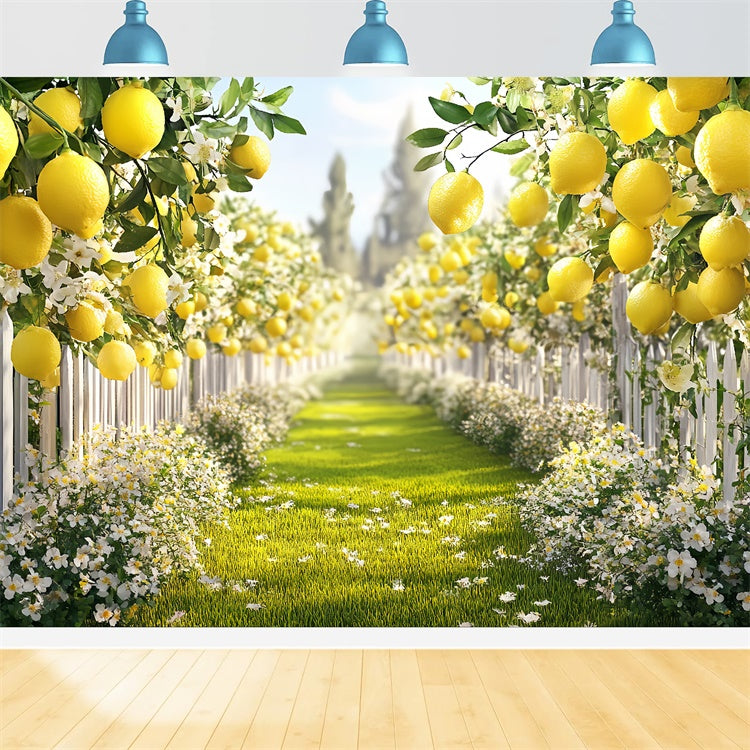 Toile de fond Citrons Sentier Citron Ensoleillé Été CSH5-125