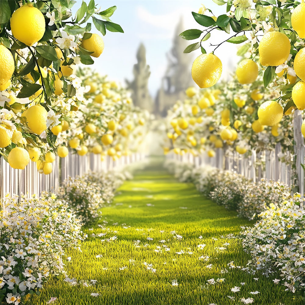 Toile de fond Citrons Sentier Citron Ensoleillé Été CSH5-125
