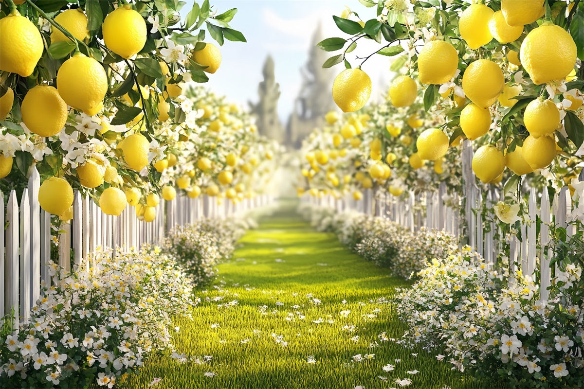 Toile de fond Citrons Sentier Citron Ensoleillé Été CSH5-125