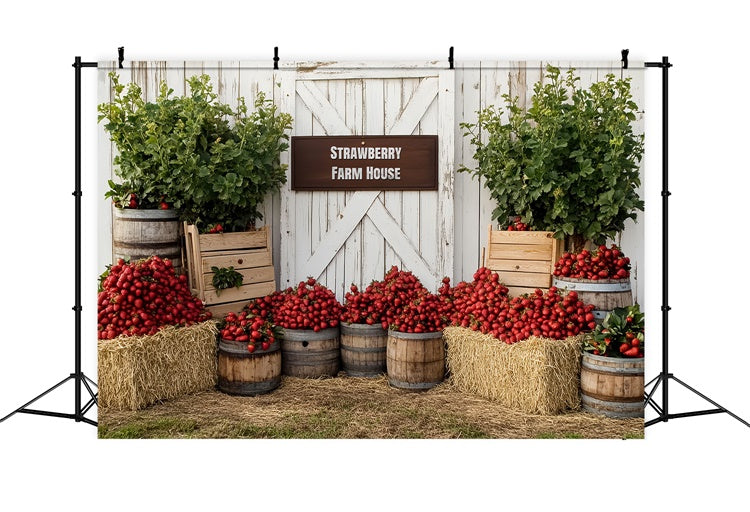 Toile de fond Fraises Ferme Rustique Été CSH5-128
