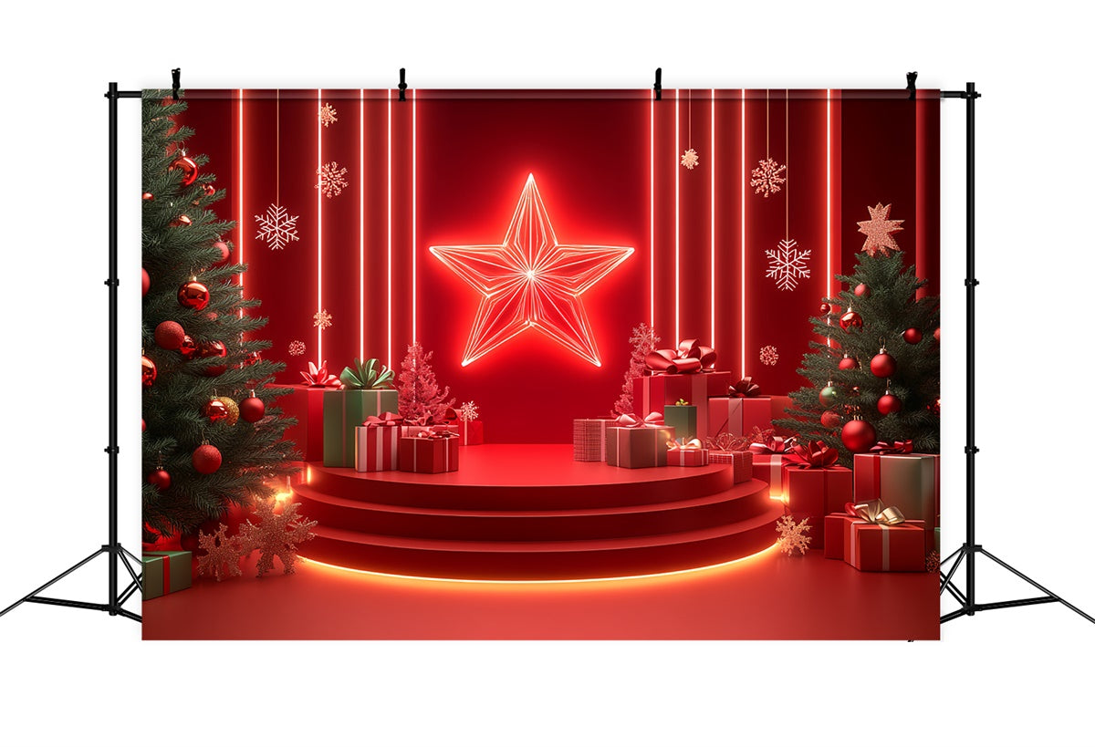 Toile de fond Scène de Noël Cadeaux Néon Scène Festive CSH5-149