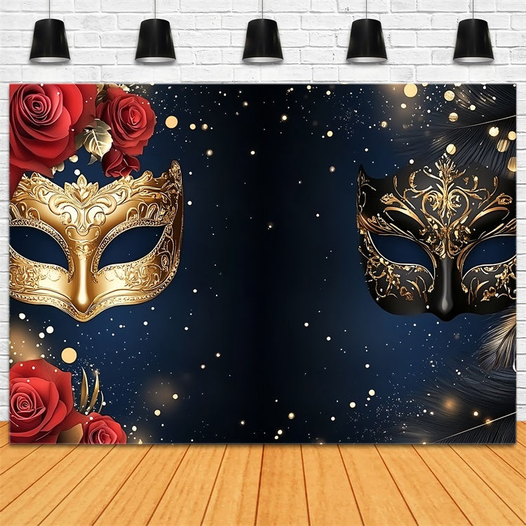 Toile de fond Bal Masqué Masque Rose Ciel Nocturne CSH5-215