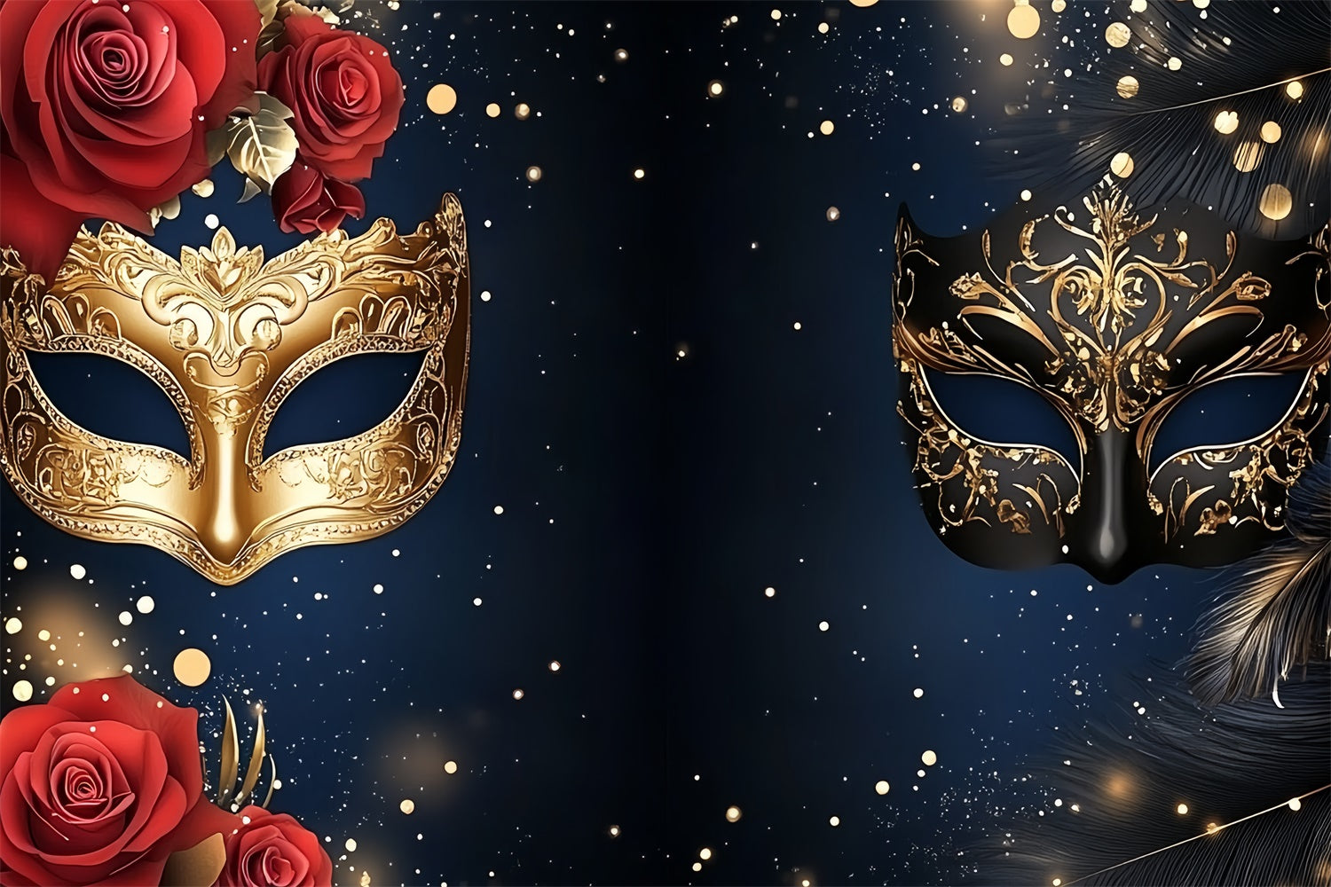 Toile de fond Bal Masqué Masque Rose Ciel Nocturne CSH5-215