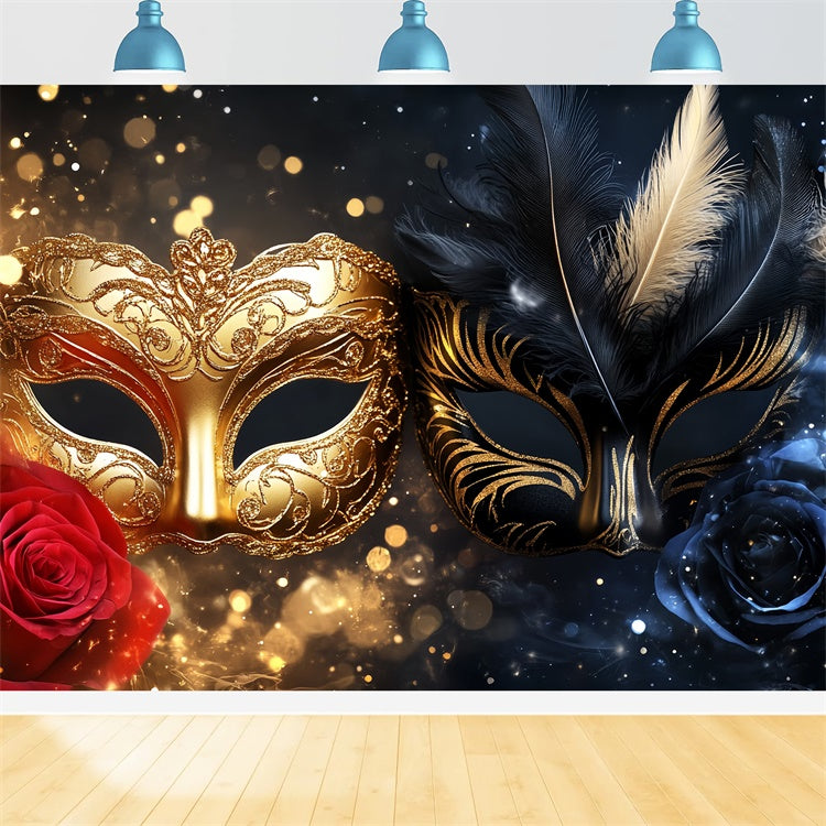 Toile de fond Mascarade Masque à Plumes Étincelantes Fête CSH5-216