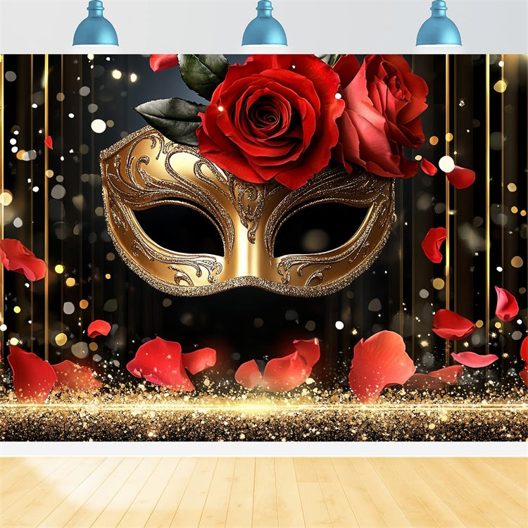 Toile de fond Mascarade Masque Rouge Rose Romantique CSH5-224
