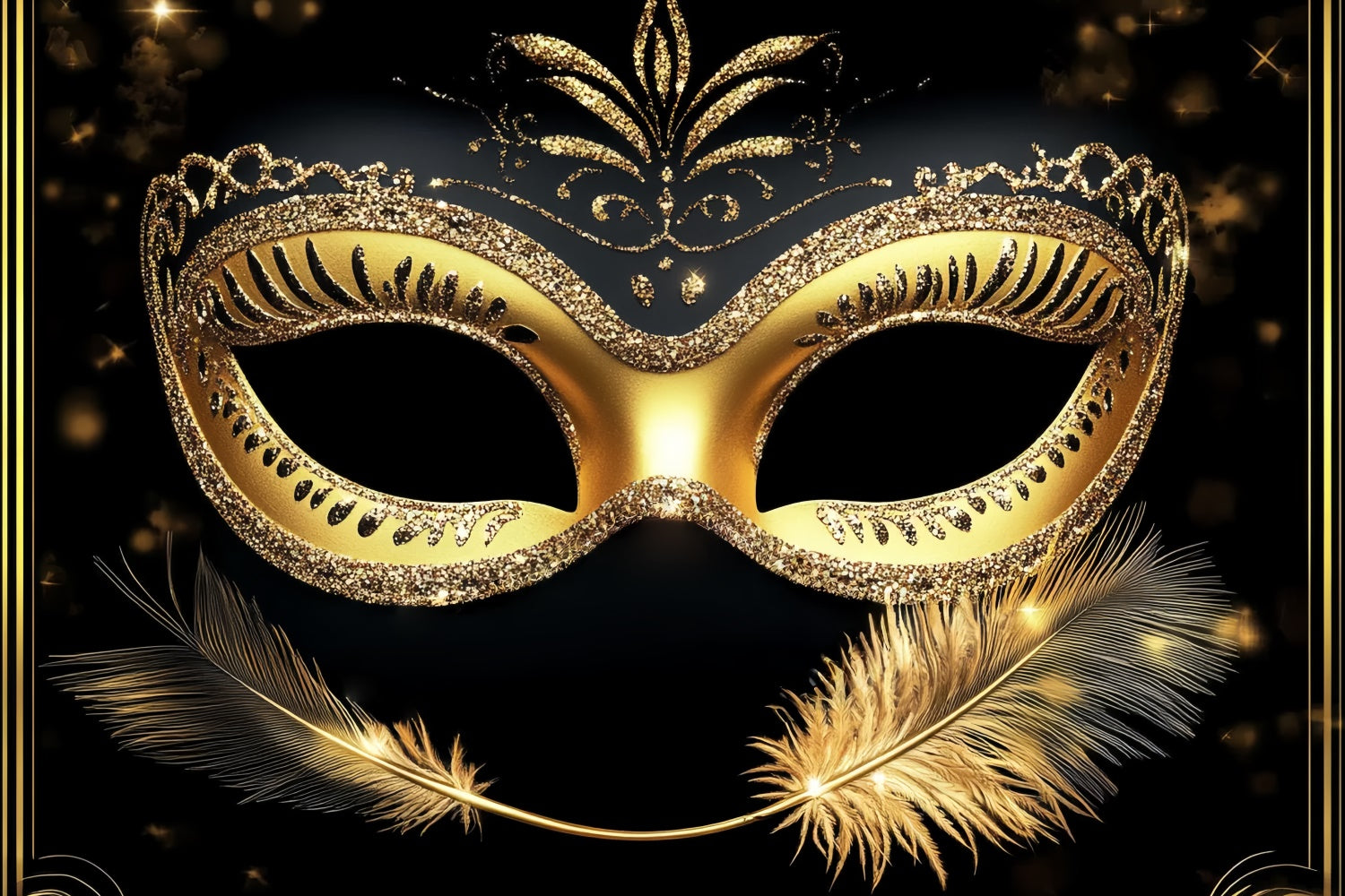 Toile de fond Mascarade Masque Plumes Glamour Étincelant CSH5-232