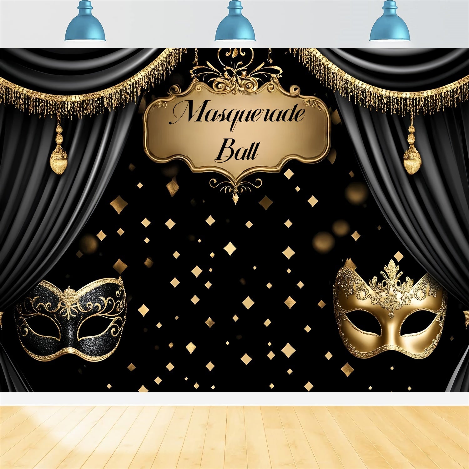 Toile de fond Bal Masqué Masque Élégant avec Rideau CSH5-239