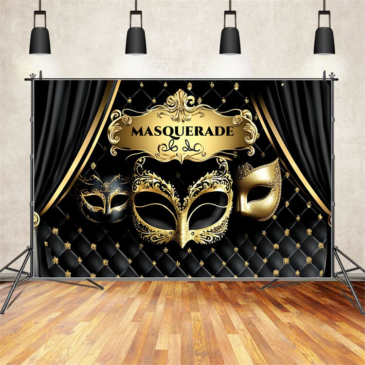 Toile de fond Mascarade Masque Opulent Rideau Doré CSH5-241