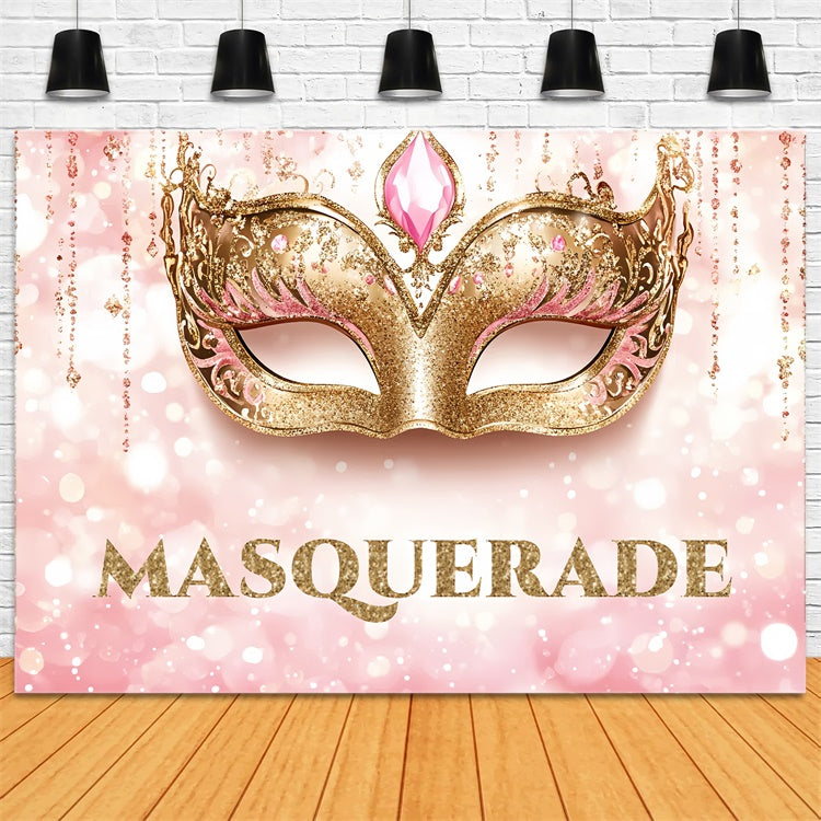 Toile de fond Mascarade Masque Doré Étincelant Chic CSH5-243