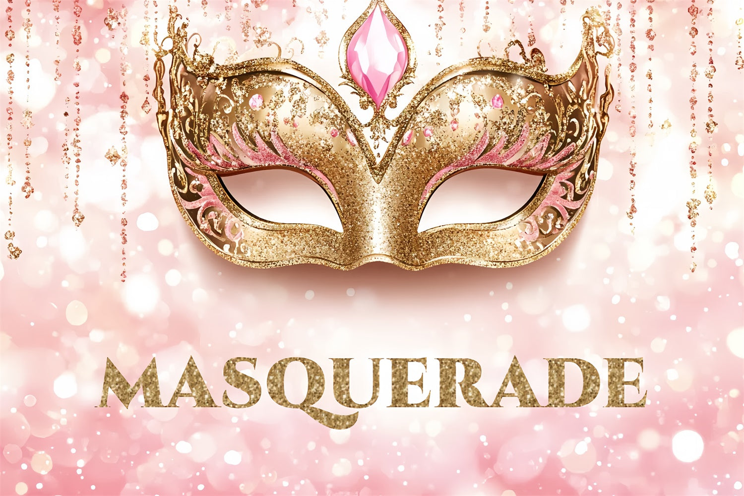Toile de fond Mascarade Masque Doré Étincelant Chic CSH5-243