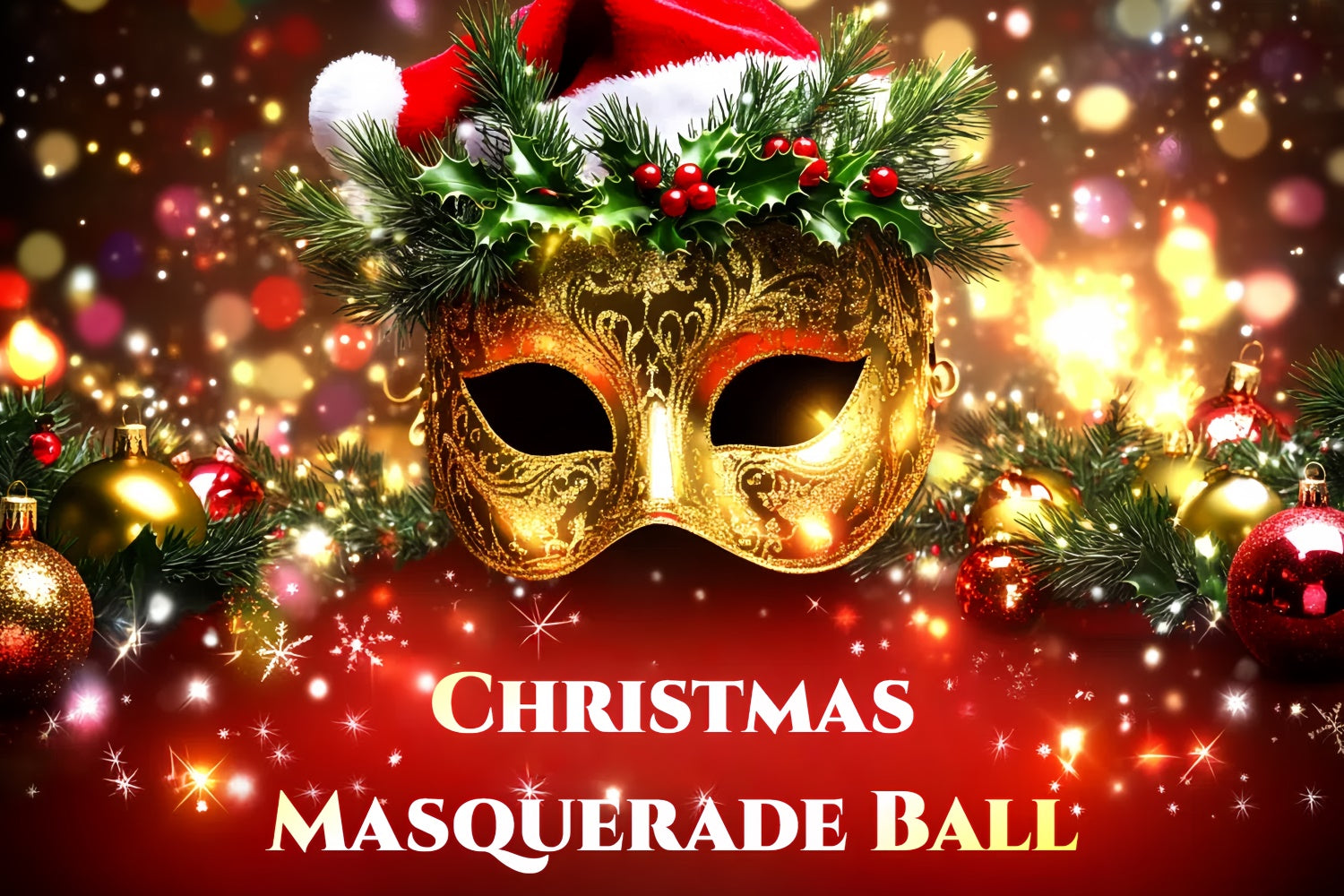 Toile de fond Bal Masqué Masque Brillant Thème Noël CSH5-245