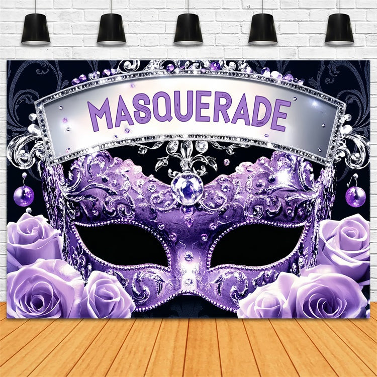 Toile de fond Mascarade Masque Violet Royal Fleur CSH5-249