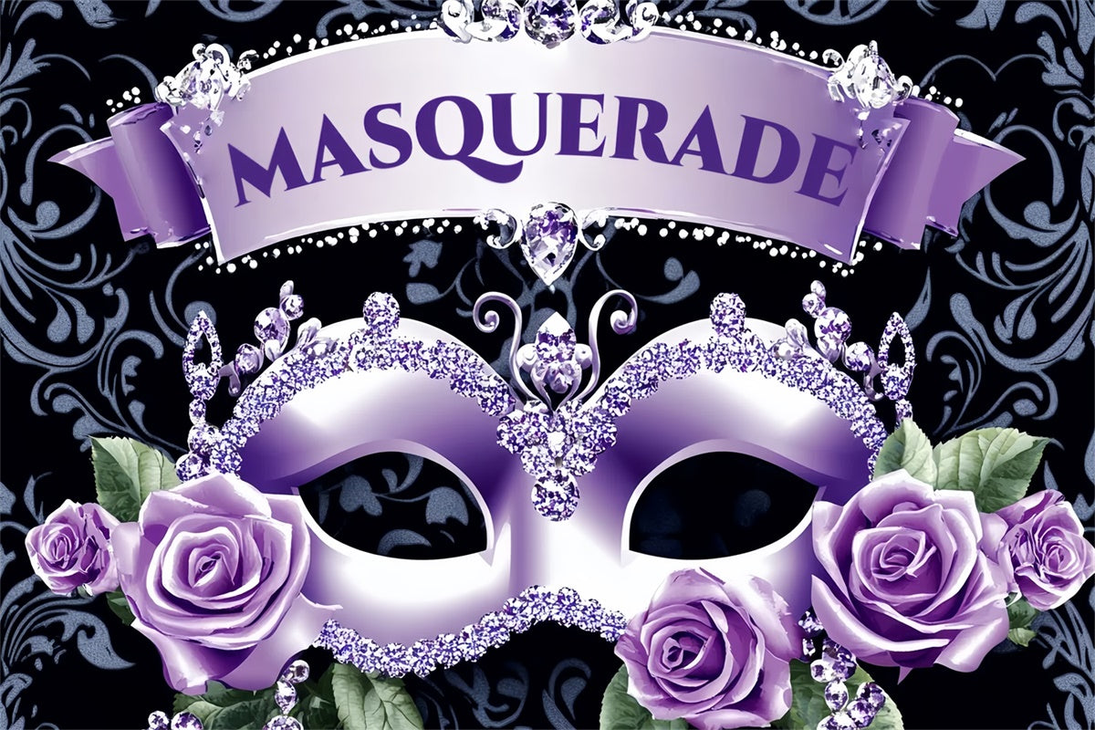Toile de fond Mascarade Masque Violet Gemme Pailleté CSH5-250